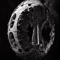 a strange space object floating on a black background