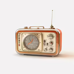 an old time radio sitting on top of a table