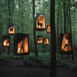 some kind of lighting in the middle of the woods