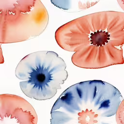 a painting shows the many flowers that are in different colors