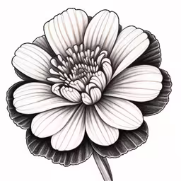 a large flower with thin lines on it,flower drawing pencil with some pointy edges