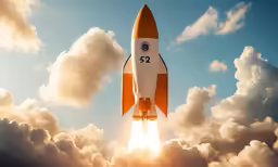 a jet plane flying in the sky with the sun shining through clouds