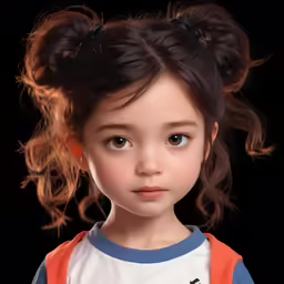 a very small kid with big brown eyes
