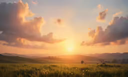 a sunset that looks like it has just been over the hills