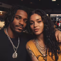 young couple posing for a photograph in a jewelry store