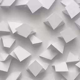 white paper is falling into the air and creating a geometric pattern