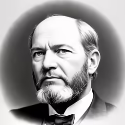 a black and white photo of a bearded man