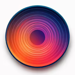 an image of a circular object in red and blue