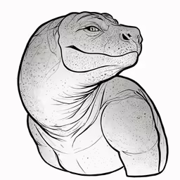 a drawing of an adult reptilen