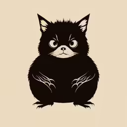 a cat with big eyes sitting down