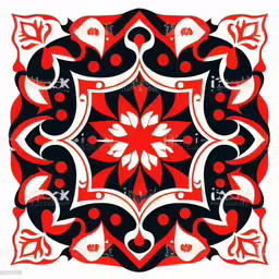 a red and black square shaped design,red and black oriental pattern stock illustration,a drawing of a square design with white and red elements,a red and black square pattern with white background,an image of a red and black abstract design