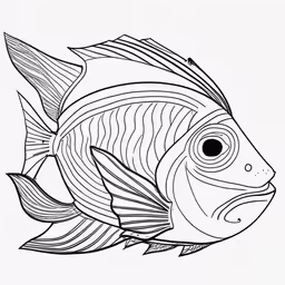 a fish with stripes is shown on the front and back
