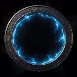 an image of a circle of lightning in the darkness