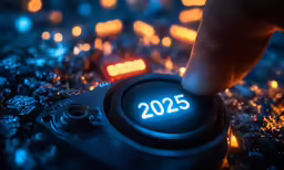 someone touching the button on a dark device