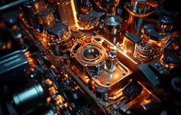 some metal machinery that looks like a big machine
