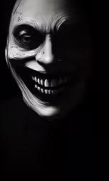 a creepy creepy clown with his face painted white