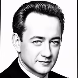 an old photo of a man in a black suit