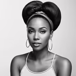 a black woman in a white top posing