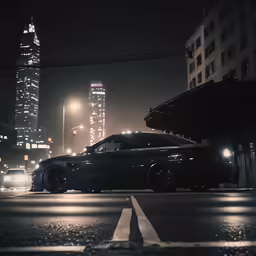 the car is parked in the city parking lot