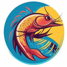 a fish on a circle in the ocean