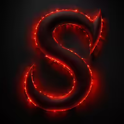 a letter s made out of shiny lights
