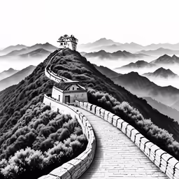 the great wall of china mural is being displayed