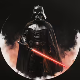 a painting with the word star wars written in red on it