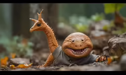 a very cute looking toy lizard laying on the ground