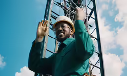 a man that is standing up in the air
