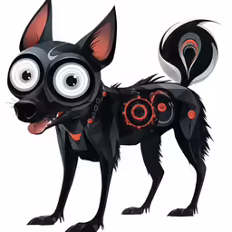 an animal wearing a suit with big eyes