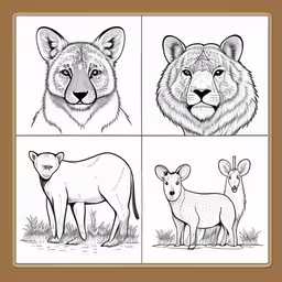 a group of pictures with different animals in it