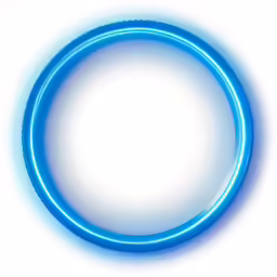 a neon light ring against a white background