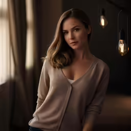 a women that is sitting down and posing