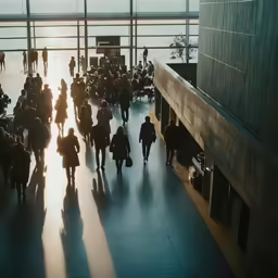 there are many people walking down the street together