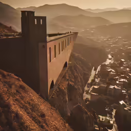 a castle built on top of a cliff overlooking the town