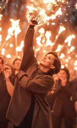 a woman that is holding onto sparklers