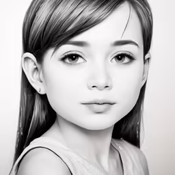 a pencil drawing of a girl