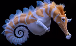a sea horse that is very colorful and beautiful
