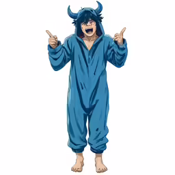 an anime character is wearing a devil costume