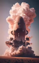 an image of a large space shuttle launching