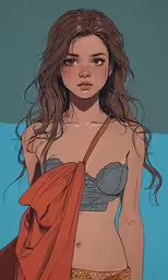 illustration drawing by michael moore of a bikini clad woman