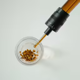 a blender that has been filled with food