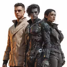 a series of characters standing close to each other