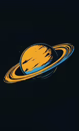 the planet in the dark space, with a saturn logo