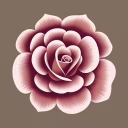 a flower with a heart in the middle of it,an old fashioned illustration of a flower