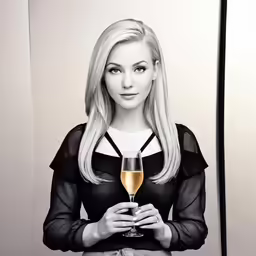 a woman holding a wine glass in her hands