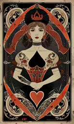 a woman in a red dress holding a heart