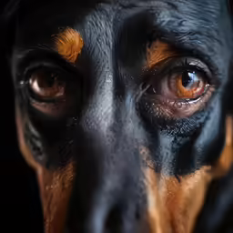 a dog has long black and tan hair