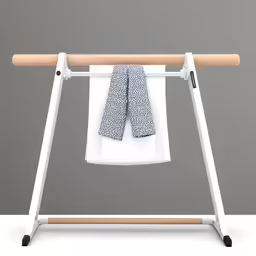 clothes hanger, with towel on it