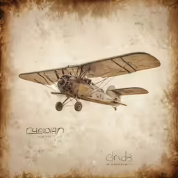 an old style photo of a plane flying